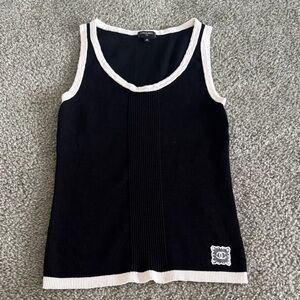CHANEL Elegant Black and White Tank Top